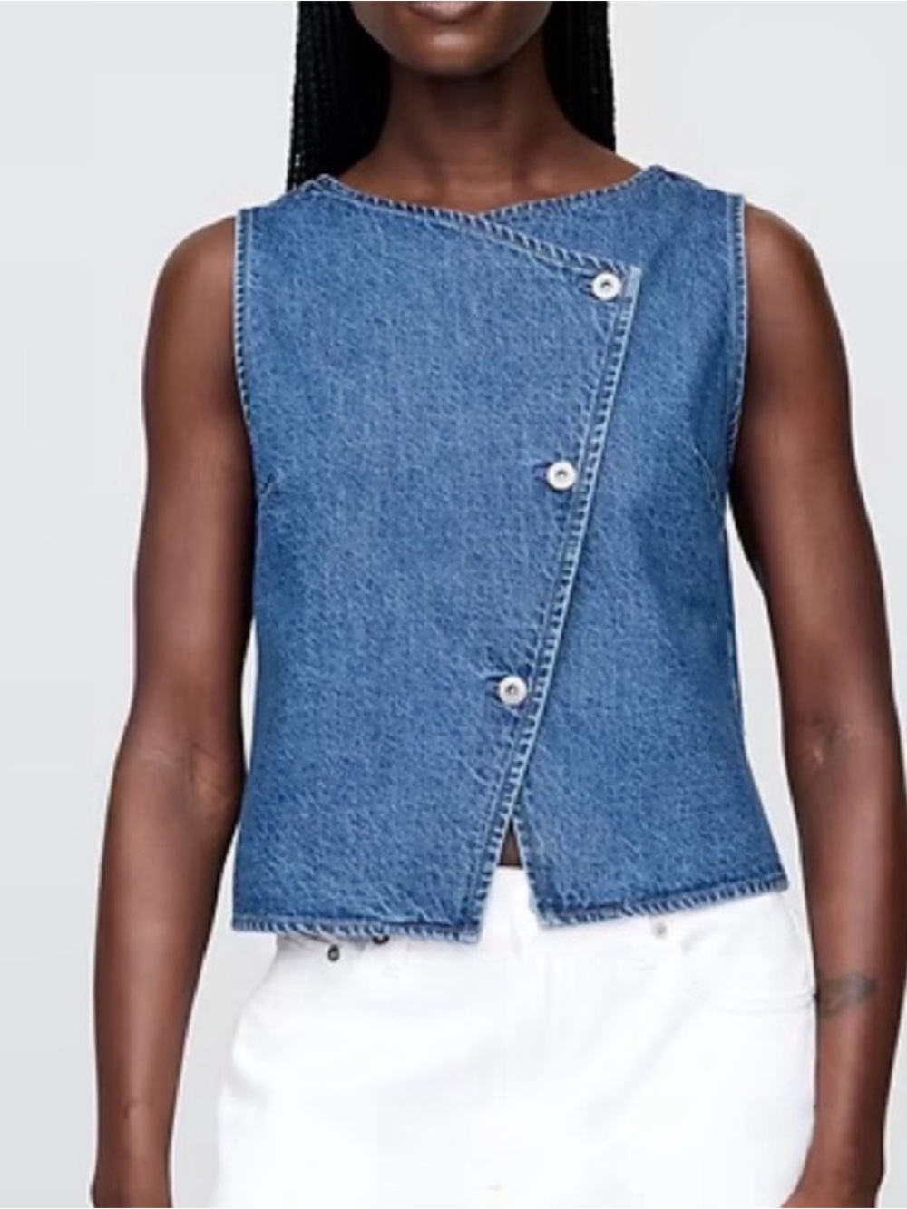 Gap Denim Asymmetrical Vest NWT Medium